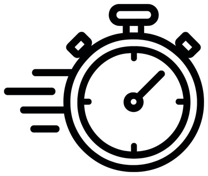 Time management linear icon set. featuring stopwatch, hourglass, calendar, alarm clock, and timer symbols