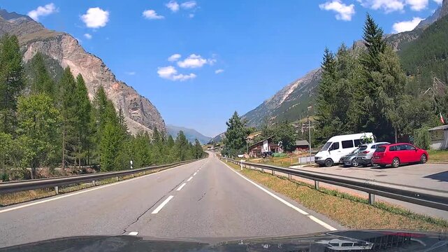Dash cam Driving in the Swiss mountain road