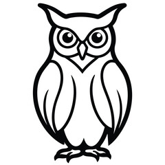 owl perched full detail white background