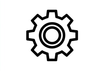 Simple black outline gear icon (6)