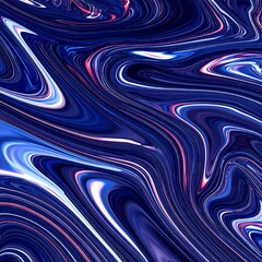 Abstract liquid paint swirls in blues and reds