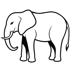 Obraz premium elephant profile detailed view on white background