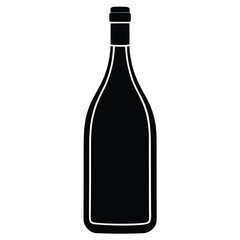 wine bottle silhouette vector icon