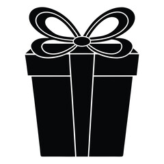 wrapped present silhouette vector icon