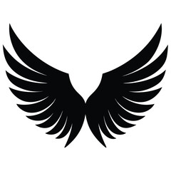 angel wings silhouette vector icon