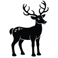 Fototapeta premium cartoon reindeer silhouette vector icon