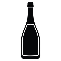 champagne bottle silhouette vector icon