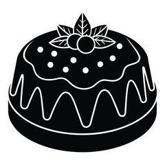 fruitcake silhouette vector icon