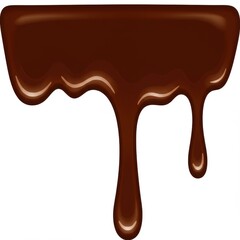 Rich Dark Chocolate Drip on White Background Dessert Topping