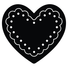 heart cookie silhouette vector icon