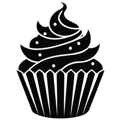 holiday cupcake silhouette vector icon