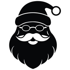 santa face silhouette vector icon