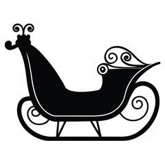 sleigh silhouette vector icon