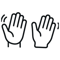 Waving hands icon vector | hand gesture symbol for communication and greetings concepts