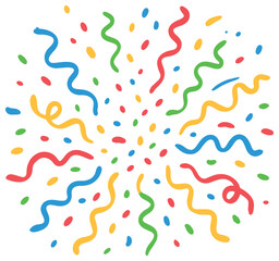 Fototapeta premium Party celebration 3d icon set. featuring confetti, streamers, and ribbons.