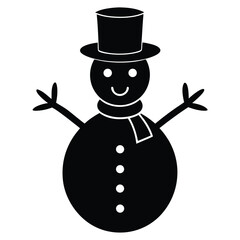 snowman silhouette vector icon