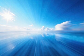 Fototapeta premium Abstract blurred motion of a clear sky, vibrant blue hues, streaks of light, dynamic movement, perfect for backgrounds or design elements , blurred, calm