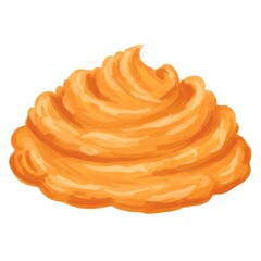 Orange Cream Swirl Icing with Delicate Watercolor Textures for Cake Decoration