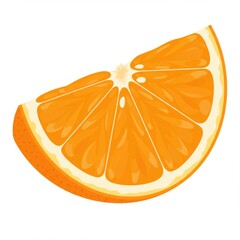 Bright Orange Slice Close Up Detail on White Background Still Life Food