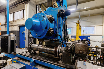 Modern CNC drilling machine in factory workshop