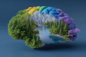 Psychological wellness idea: mental clarity, thought regulation, emotional harmony, self awareness, brain stability, stress relief, focus improvement, anxiety management, mood enhancement,