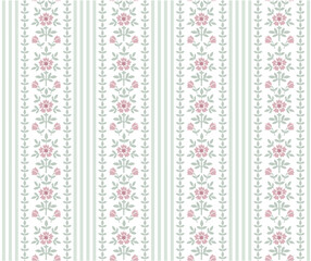 Floral Stripe,Boho Floral repeat pattern, Block print , Flower damask, floral vector file, stripe flower, global print, seamless floral