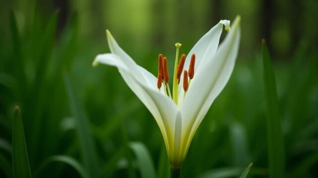 Lily flower in the forest in Japan
