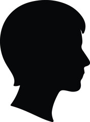 Illustrator Vector Person head profile simple black shape silhouette