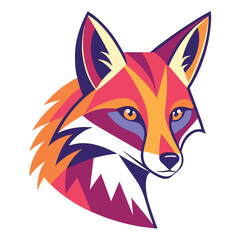 Obraz premium Geometric abstract fox head with vibrant colors vector illustration colorful