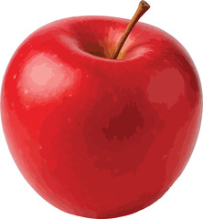 Single Red Apple Watercolor Style Illustration fruit