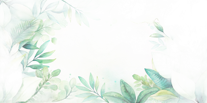 Watercolor painting of green leaves and foliage framing a bright white central space for text or design created with generated ai