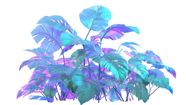 Vibrant, stylized tropical foliage