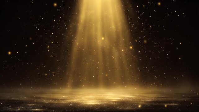 Golden light illuminating a dark space