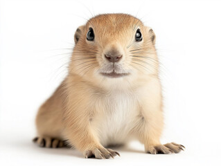 Fototapeta premium Cute and adorable small animal portrait with furry brown rodent, curious and playful expression