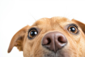 Adorable Dog Nose Closeup with Curious Eyes in a Cute Puppy Expression Portrait
