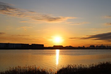 Sunset over the Tama River