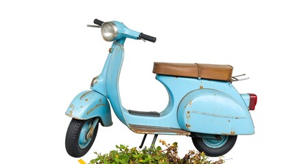 Light blue vintage scooter