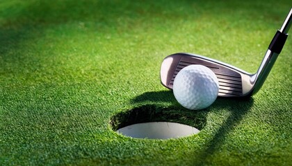 mini golf club ball and hole