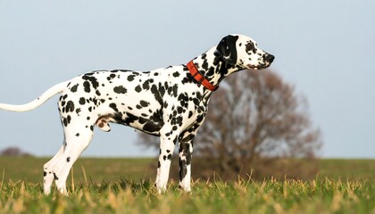 Dalmatian dog in a field