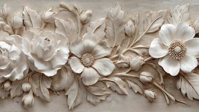 Ornate floral bas-relief