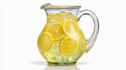 Refreshing lemonade in a pitcher