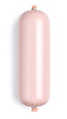 Light pink sausage in plastic packaging
