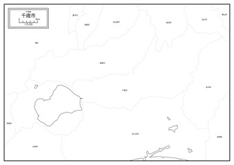 北海道千歳市の白地図データ
