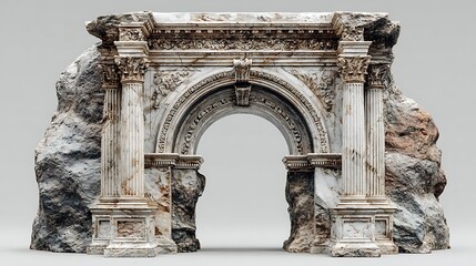 Ornamental marble arch with pillars high resolution picture
