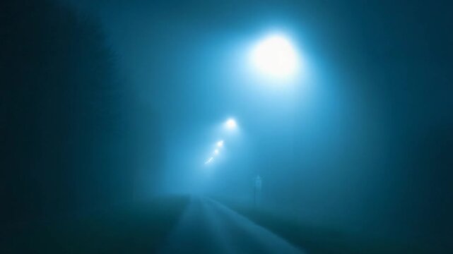 Mysterious Foggy Night Scene