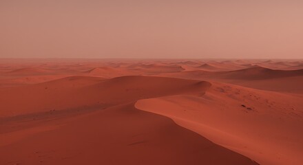 Towering dunes of red sand stretching across mars - view 150