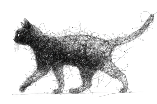 Abstract cat silhouette