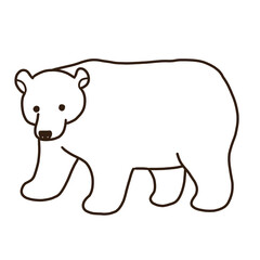 シロクマ　線画のイラスト