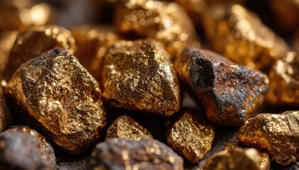 Obraz premium Golden Nuggets Close Up