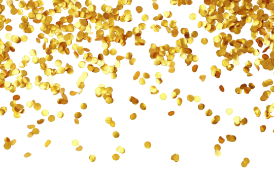 Gold glitter confetti explosion